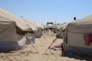 Des tentes dans un camp de réfugiés à Gaza