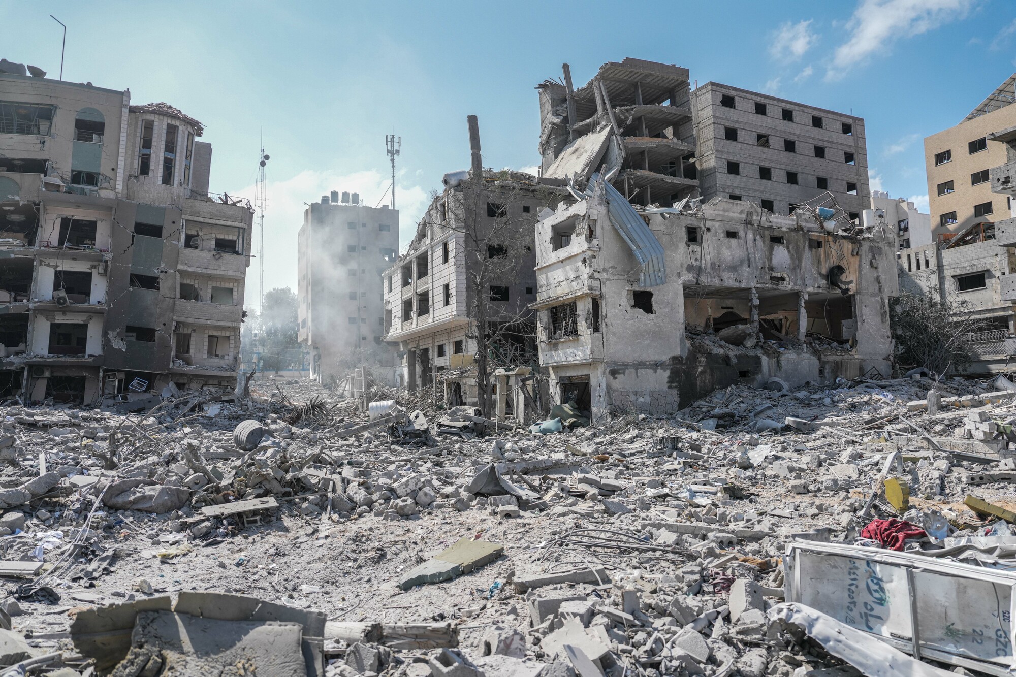Des bâtiments détruits par les bombardements à Gaza en Palestine