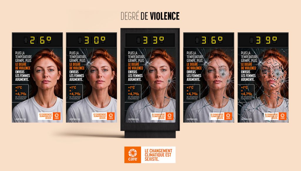 Les visuels de la campagne le changement climatique est sexiste.