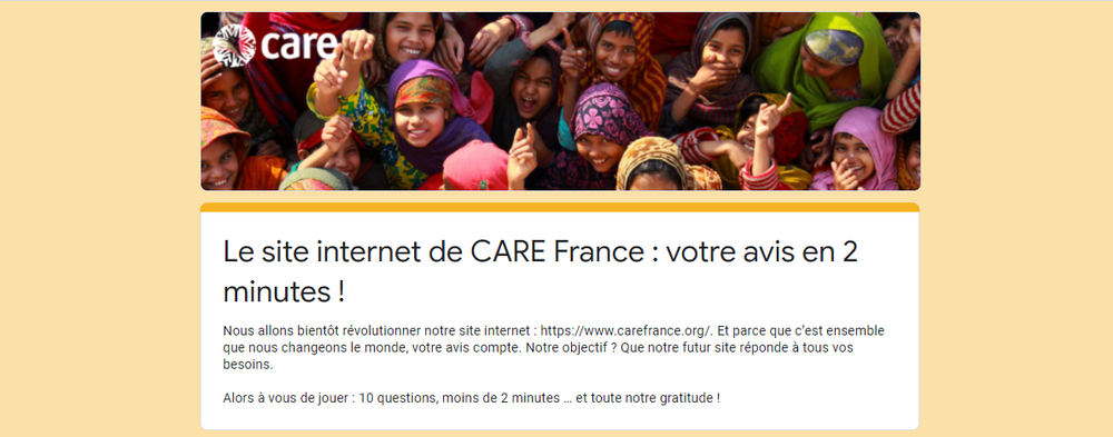 L'association CARE a besoin de votre avis sur son site internet !