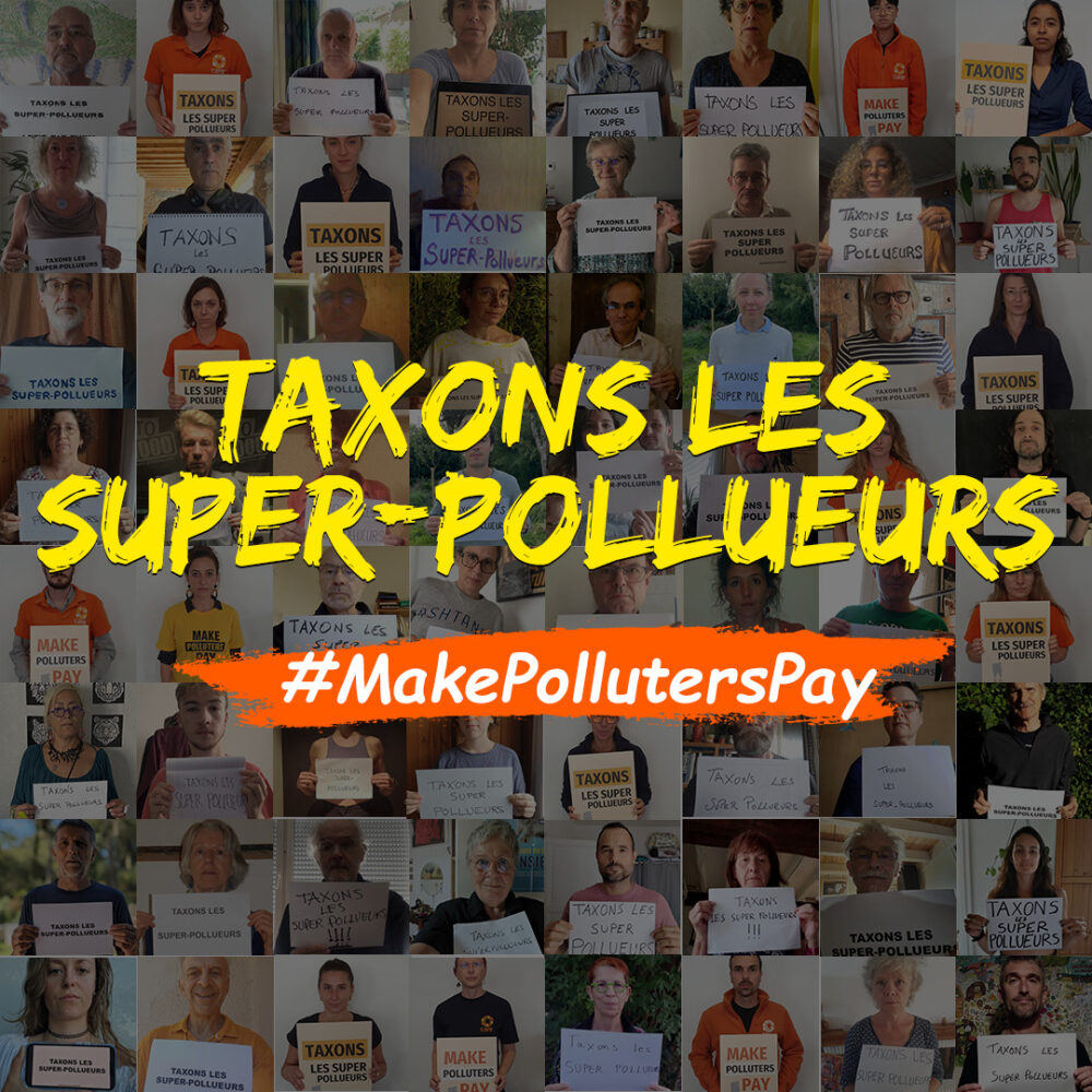 Des ONG portent une pétition pour demander la taxation des super pollueurs.