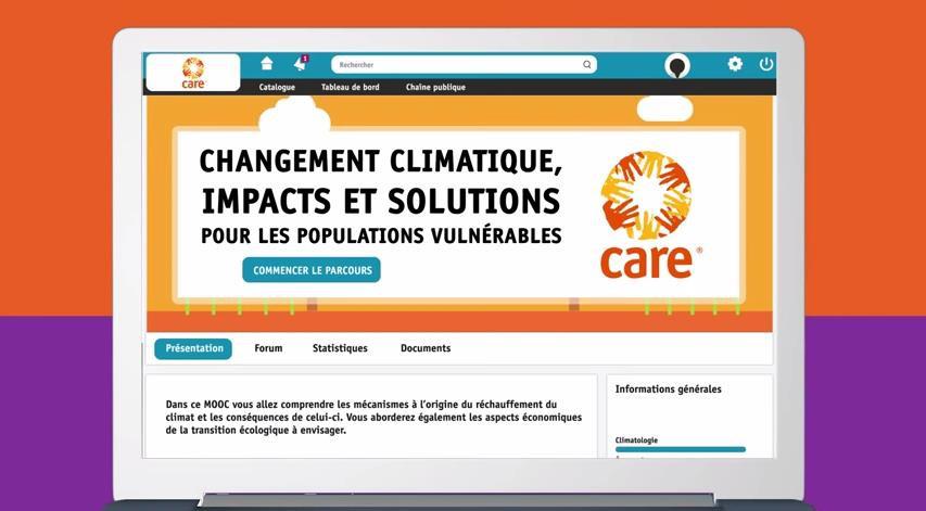 CARE a choisi de réaliser un MOOC (Massive Open Online Courses) sur le changement climatique, ses impacts et solutions pour les populations vulnérables.