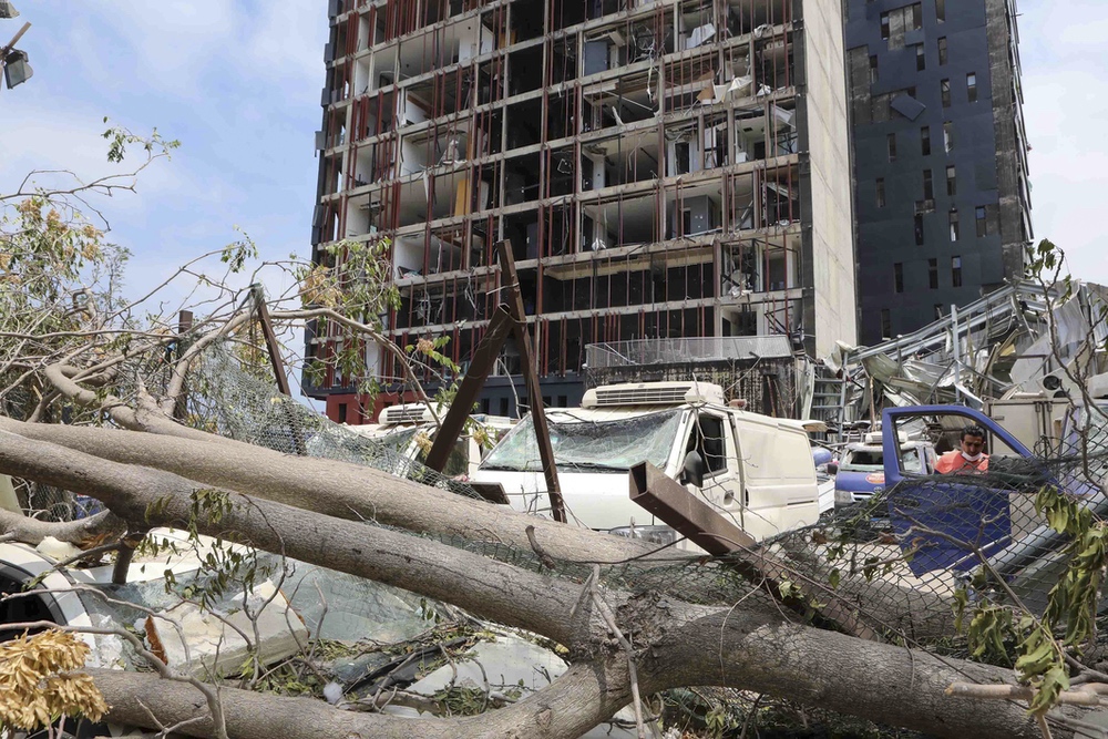 Les destructions de Beyrouth suite à la double explosion.